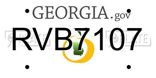 RVB7107 Georgia License Plate
