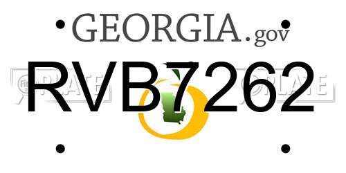 RVB7262 Georgia License Plate
