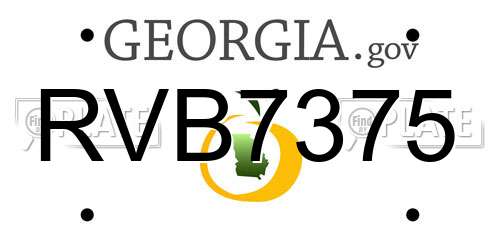 RVB7375 Georgia License Plate
