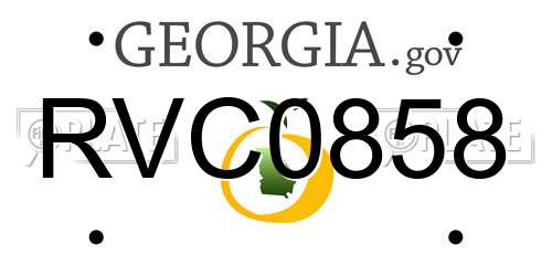 RVC0858 Georgia License Plate
