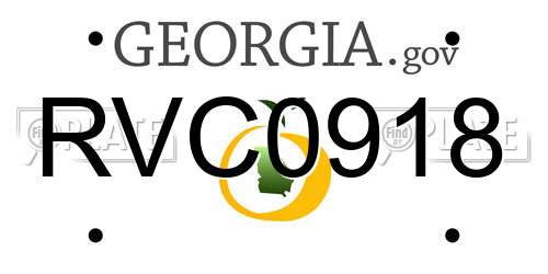 RVC0918 Georgia License Plate
