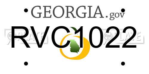 RVC1022 Georgia License Plate