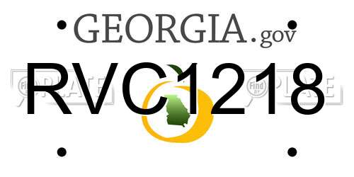 RVC1218 Georgia License Plate