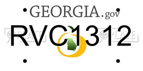 RVC1312 Georgia License Plate