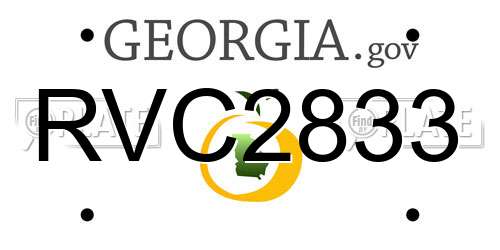RVC2833 Georgia License Plate