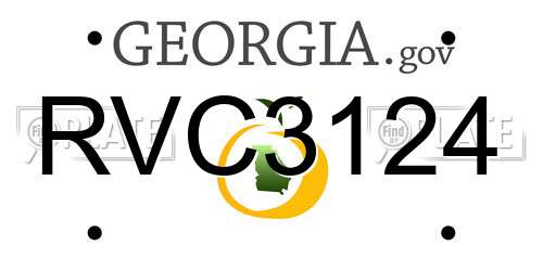 RVC3124 Georgia License Plate