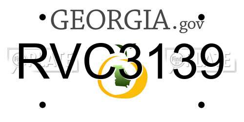 RVC3139 Georgia License Plate