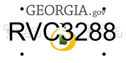 RVC3288 Georgia License Plate