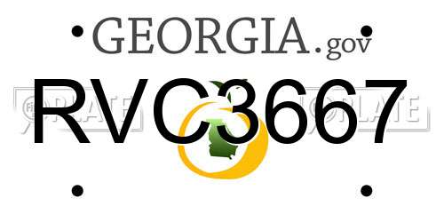 RVC3667 Georgia License Plate