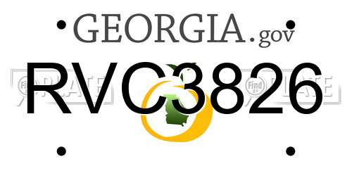 RVC3826 Georgia License Plate