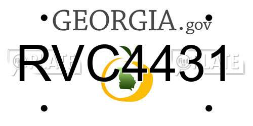 RVC4431 Georgia License Plate