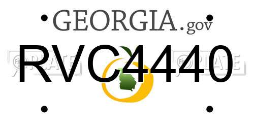 RVC4440 Georgia License Plate
