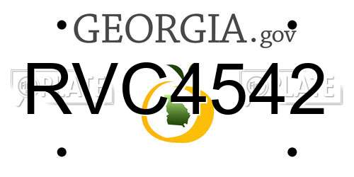 RVC4542 Georgia License Plate