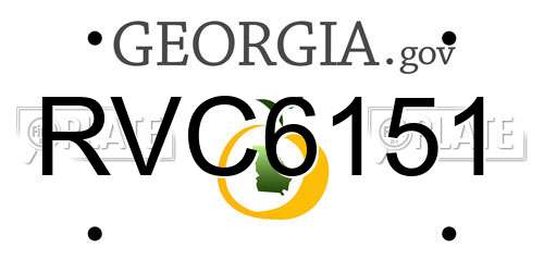 RVC6151 Georgia License Plate