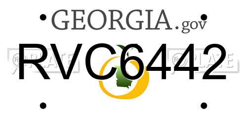 RVC6442 Georgia License Plate