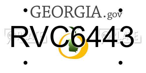 RVC6443 Georgia License Plate
