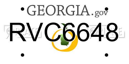 RVC6648 Georgia License Plate