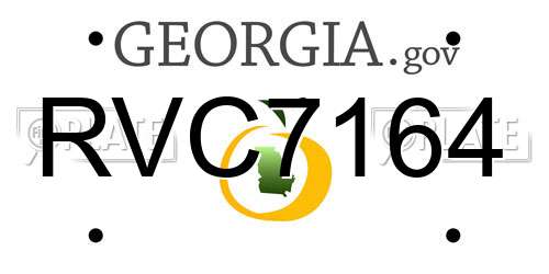 RVC7164 Georgia License Plate