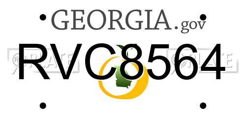 RVC8564 Georgia License Plate
