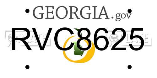 RVC8625 Georgia License Plate