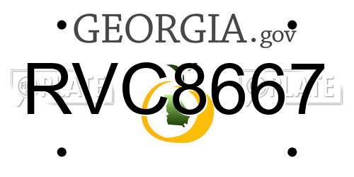 RVC8667 Georgia License Plate