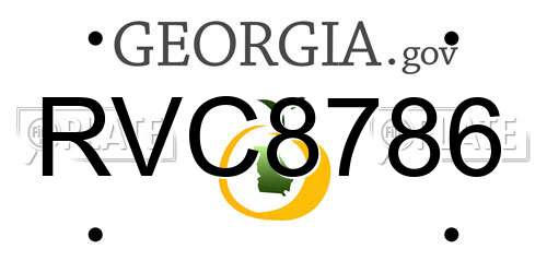 RVC8786 Georgia License Plate