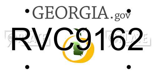 RVC9162 Georgia License Plate