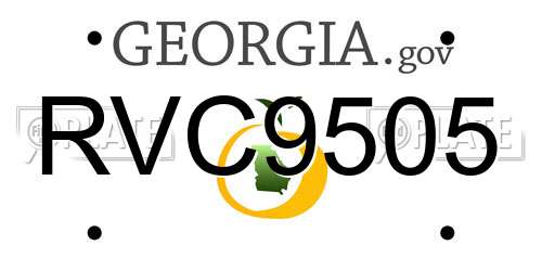 RVC9505 Georgia License Plate