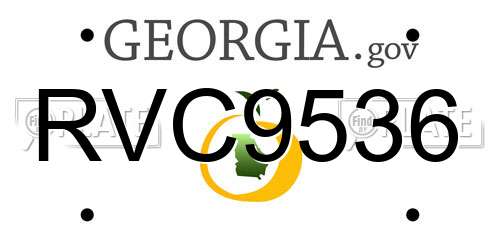 RVC9536 Georgia License Plate
