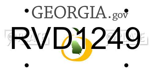 RVD1249 Georgia License Plate