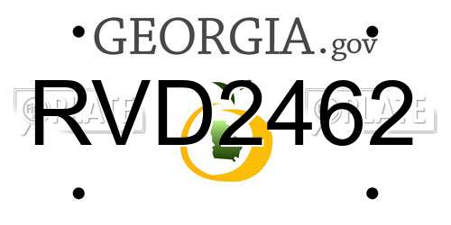RVD2462 Georgia License Plate