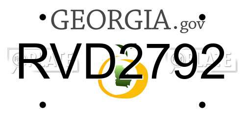 RVD2792 Georgia License Plate