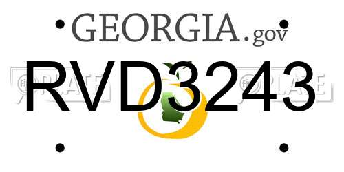 RVD3243 Georgia License Plate
