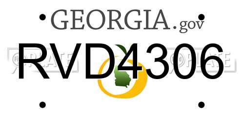 RVD4306 Georgia License Plate