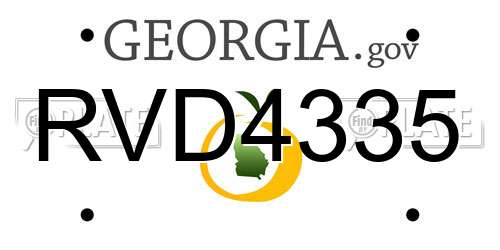 RVD4335 Georgia License Plate