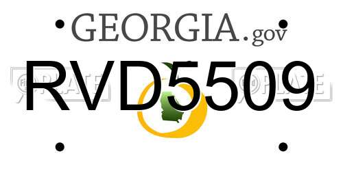 RVD5509 Georgia License Plate