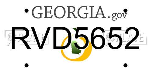 RVD5652 Georgia License Plate