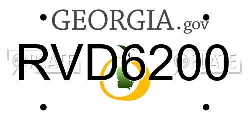 RVD6200 Georgia License Plate