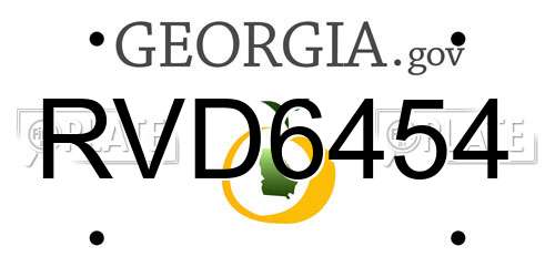 RVD6454 Georgia License Plate