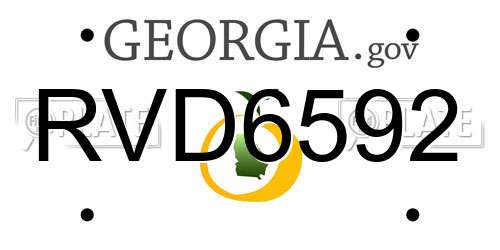 RVD6592 Georgia License Plate