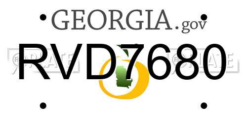RVD7680 Georgia License Plate