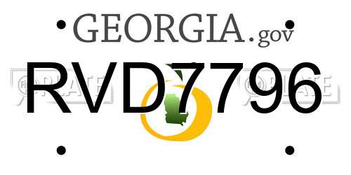 RVD7796 Georgia License Plate