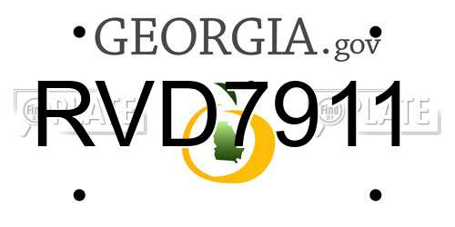 RVD7911 Georgia License Plate