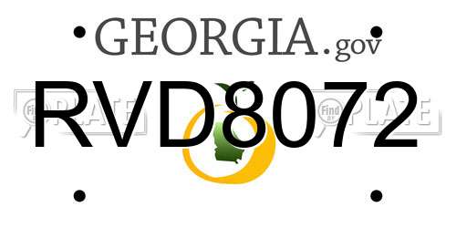 RVD8072 Georgia License Plate