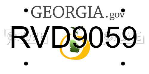 RVD9059 Georgia License Plate
