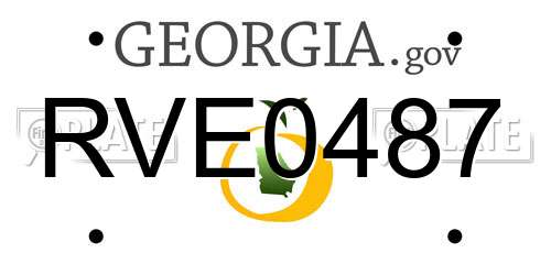 RVE0487 Georgia License Plate