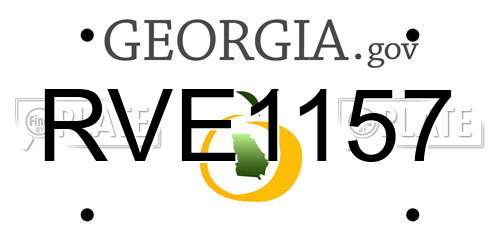 RVE1157 Georgia License Plate