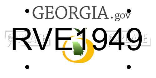 RVE1949 Georgia License Plate