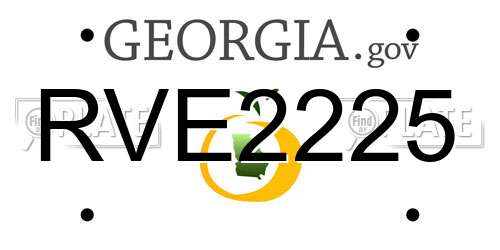 RVE2225 Georgia License Plate