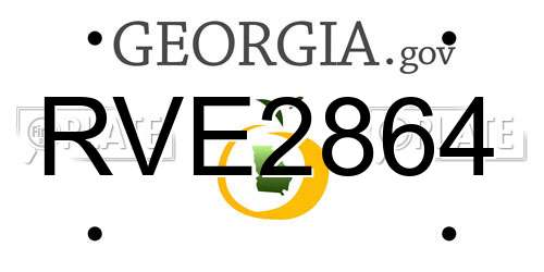 RVE2864 Georgia License Plate